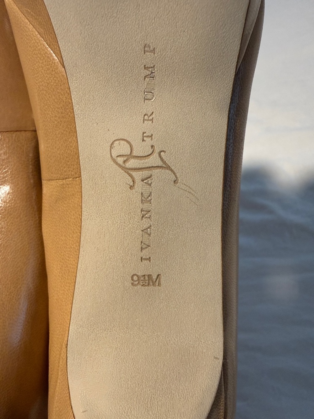 Ivanka Trump Tan Peep Toe Platform Pumps - Picture 6 of 7